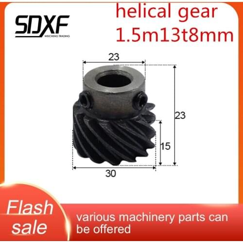 45 degree helical gear helical gear, 1.5M13T/20T hole 8/10/15mm, left-handed super torque