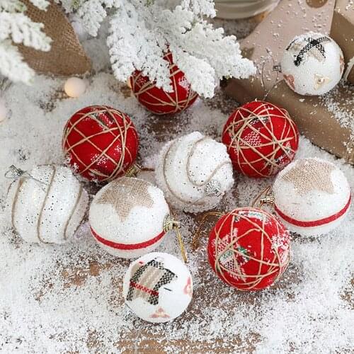 Christmas Ball Pendant Christmas Tree Home Decoration Foam Ball Arrangement Door Hanger Bubble Cane Ring Silk Cloth Lightweight