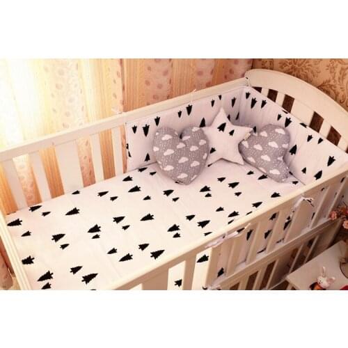 6pcs cartoon crib cot bedding set kit berço cotton bumpers for cot bed baby Safety Protection (4bumper+sheet+pillow cover)