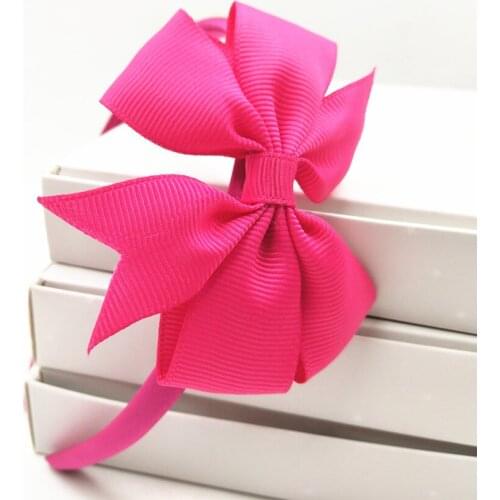 8CM Bow Headband for Girls Solid Ribbon Bowknot Hairband Headband Kids Bow Hair Accessories Hair Headband Hoop 9 Colors Stock