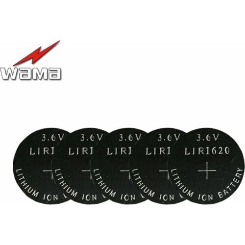 2pcs Wama LIR1620 Rechargeable Button Cell Battery 3.6V Replacement CR1620 For Watch Toys