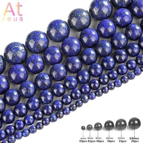 4-14mm Natural Stone Beads Lapis Lazuli Round Loose Stone Beads For Jewelry Making DIY Bracelet Earrings Drops Accessories 15