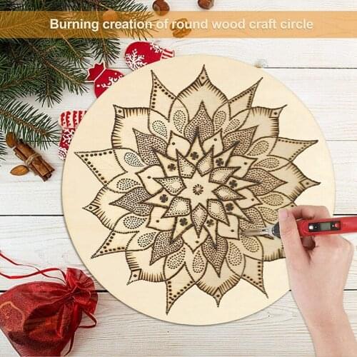 MLGB 12 Pcs Wood Circles for Crafts Unfinished Blank Wooden Circle Wood Slices for Painting Home Party Holiday Decor 12 Inch