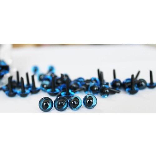 40pcs/lot 9mm blue color toy cat eyes smooth stem for wool felt plush doll findings