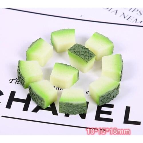Cabochon Hami Melon Kawaii Fake Food Resin Flat Back Cabochons 20pcs Scrapbooking DIY Craft Doll house toy accessories Deco