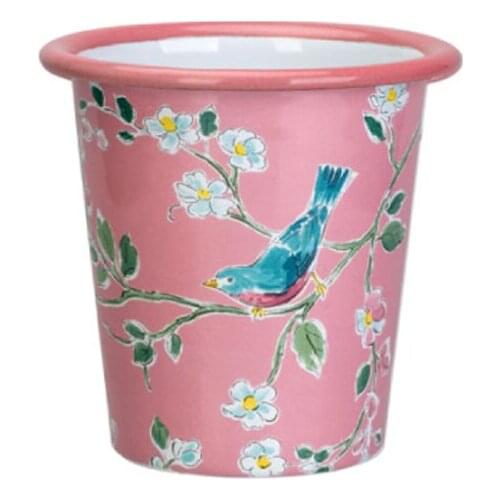 Creative Chinese Style Enamel Cup Four Seasons Flower and Bird Household Thickened Milk Cup Enamel Couple Water Cup Mug Office