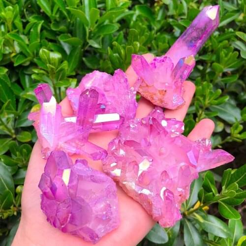 Aura Crystal Cluster Angel Aura Titanium Quartz Crystal Specimen Minerals Reiki Healing Chakra