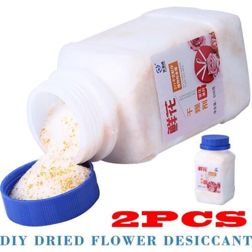 2pcs 1kg Reusable Silica Gel Sand Desiccant Crystals Suitable for Flower Drying DIY Craft Moisture Absorber