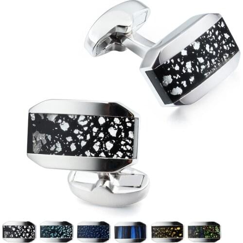 HAWSON Hot Sale Stone Cufflinks for Men Fashion Exquisite Crystal Sand Stone Cuff Button Wedding Dress Jewelry Best Gift for Men