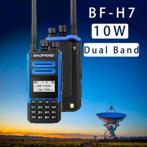 BaoFeng BF-H7 BFH7 10W Blue Walkie Talkie Portable CB Ham Two Way Radio Communicator Dual Band Transmitter 5 10KM Professional
