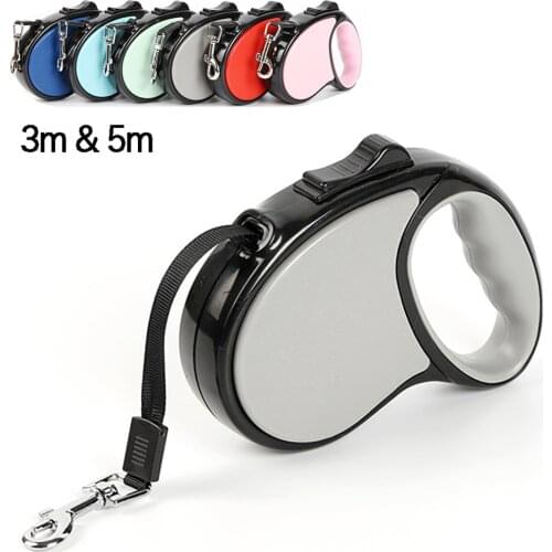 New Retractable Pet Dog Leash 3m 5m Automatic Durable Nylon Dog Lead Extending Puppy Walking Running Leads For Small Medium Dogs