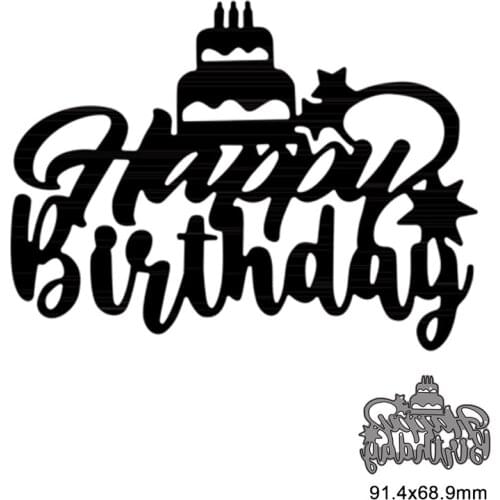 Happy Birthday Cake Candle Metal Cutting Die For DIY Embossing Paper Photo Album Gift Cards Making Scrapbooking Craft New Die