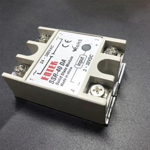 SSR-40DA SSR-25DA SSR-60DA Control AC SSR White Shell Single Phase Solid State Relay 3-32V Input DC 24-380V