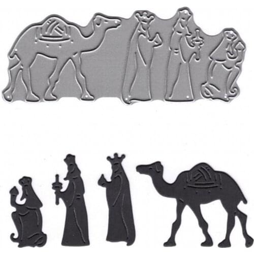 Three Wise Men and Camels Metal Cutting Dies Stencils for DIY Scrapbooking DIY Paper Cards Craft Making Decoration New Handmade