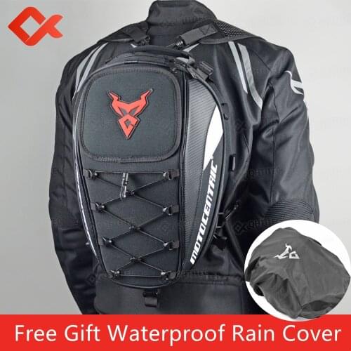 Super Capacity Motorcycle Backpack Waterproof Motorcycle Helmet Bag with Rain Cover Rear Seat Tail Bag Moto sacoche moto