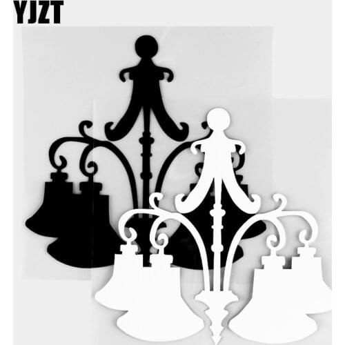 YJZT 13.5×13.1CM Fashion Chandelier Creative Vinyl Decal Fun Decoration Car Stickers Black / Silver 20D-0328