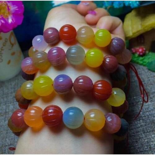 Natural Colorful Tourmaline Crystal Beads Woman ONE Bracelet AAA 8-9 mm fine jewelry