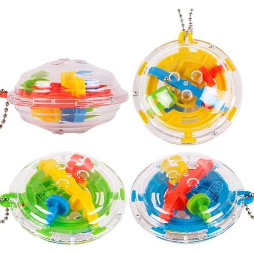 1PCs Mini Ball Maze Intellect 3D Metal Puzzle Toy Balance Barrier Magic Labyrinth Spherical Kids Children Educational Toys