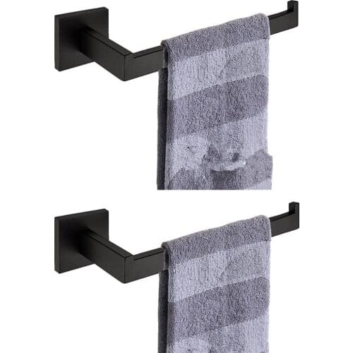 Leyden Blackened Finish 304 Stainless Steel 2PCS Towel Rings Set Wall Mounted Towel Holders For Bathroom Accessories Set