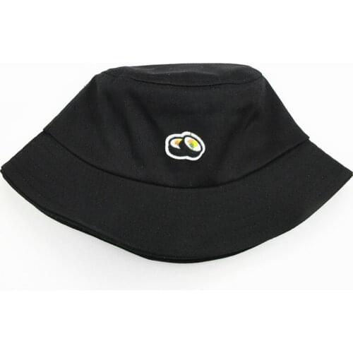 2021 Sushi Embroidery Cotton Bucket Hat Fisherman Hat Outdoor Travel Hat Sun Cap Hats for Men and Women 148
