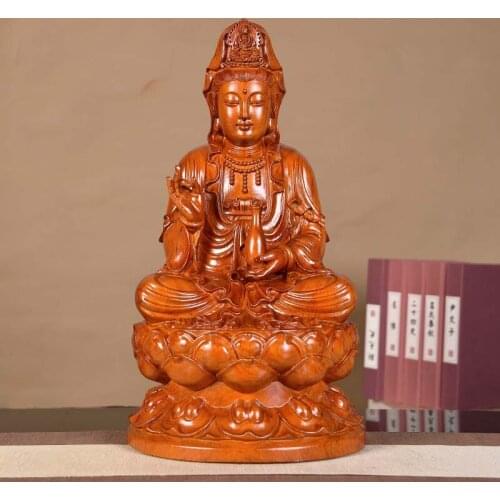30CM LARGE SOUTHEAST ASIA EFFICACIOUS PROTECTION WORSHIP ROSEWOOD WOODEN GUAN YIN PUSA BUDDHA HOME SHOP SHRINE FENG SHUI STATUE
