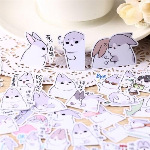 35 PCS Anime fashion rabbit sleeping Paper Stickers Crafts And Scrapbooking stickers book Decorative sticker DIY Stationery