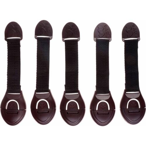 5Pcs/lot Baby safety lock New Brown Cabinet Door Drawers Refrigerator Toilet Safety Locks For Kids Baby