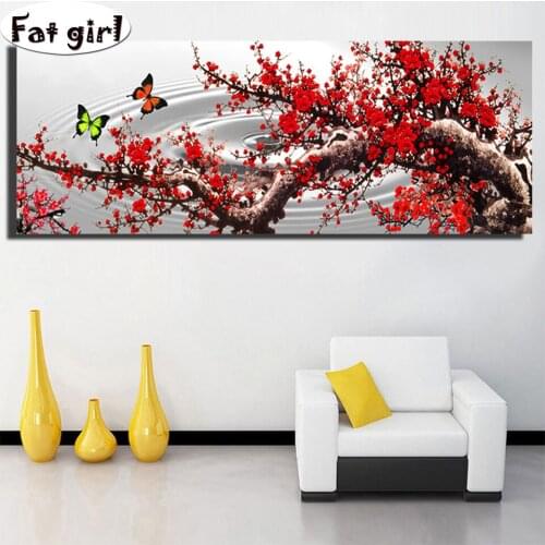 5D DIY Diamond Painting Landscape Plum blossom Full Square round Embroidery Cross Stitch mosaic Handicrafts Decoration Home