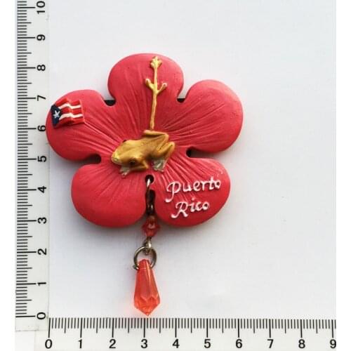 American Puerto Rico Phoenix Flower Frog Flag Creative Tourism Memorial Crafts Fridge Gift