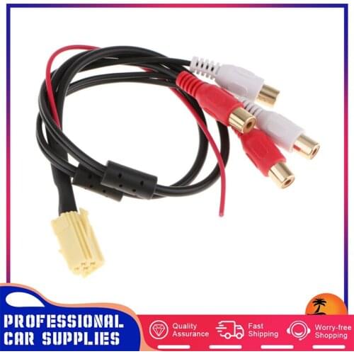 Car Stereo Radio ISO Aux Adapter 4 RCA Audio Adapter Cable Car Wiring Accessories For Subwoofer Audi VW Becker SEAT Skoda Mini