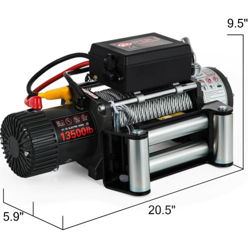 Electric winch 12V Traction rope 6123.5KG 13500lbs 4.8KW Cable rope