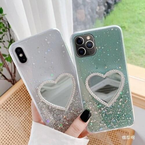 Case for Huawei Y7A Y9A Y9S Y6S Y8P Y7P Y6P Y5P Y9 Y7 Y6 Y5 2019 Star Lover Clear Makeup Mirror Phone Cover for P40 Lite P30 P20