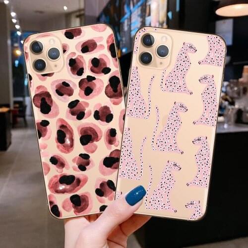 Luxury Leopard Print Phone Case For iPhone 12 Mini 11 Pro Max XR XS Max 7 8 Plus X Soft TPU Cute Clear Back Cover Coque Fundas