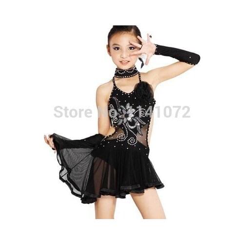 Sexy Children Latin Dance Dress Kids Ballet Dress for Girls Tango /Salsa /Rumba/Samba Dance Skirt School Performance Costume 18