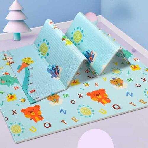 Foldable Play Mat XPE Foam Infant Playmat Soft Floor Crawling Pad Toys For Kids Carpet Game Activity Rug with Bag