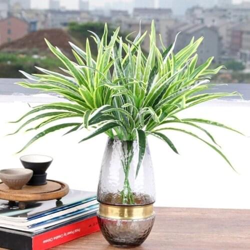 Artificial Plastic Fake Plants Chlorophytum Garden Lawn Green Plants Decoration Balcony Living Room Background Placement