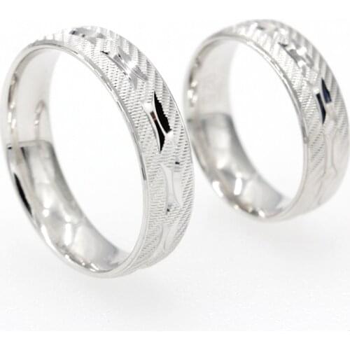 2 pics/set Couple Rings 925 Sterling Silver for Lovers Geometric Rough Surface Elegant Wedding Band Jewelry for Men Women Gift
