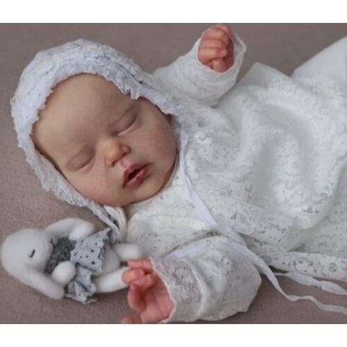 NPK 22inch Reborn Doll Kit Alexis Sleeping Baby Girl Unpainted DIY Doll Parts
