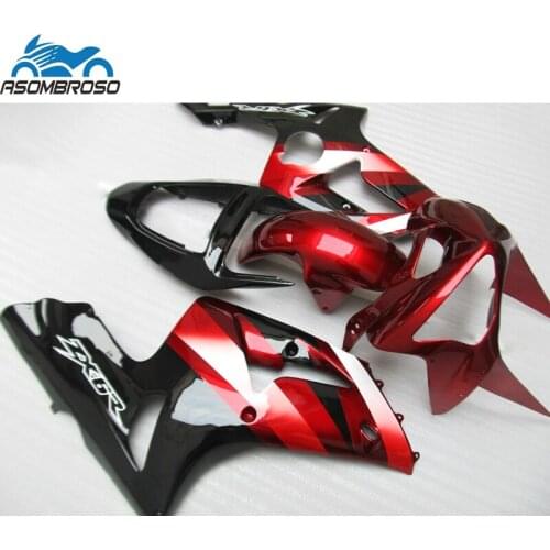 Best Price Motorcycle Bodyparts Injection for Kawasaki Ninja ZX6R fairing kit 2003 2004 black red fairing set zx6r 03 04 GV58