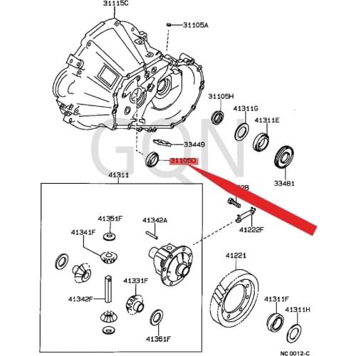 Oil seal (for front drive axle housing) 1987-Toy ota COR OLL ACA RIN AFF CEL ICA AVE NS IS gearbox rear oil seal