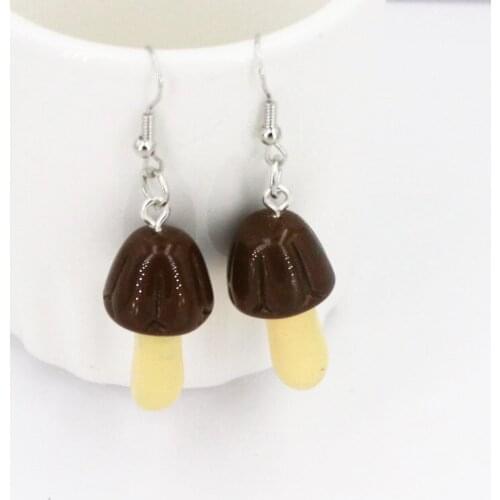 Fashion Emulational Various Colours Mushroom Eardrop Korean Superfungi Resin Earrings Ins Internet Celebrity Recommended Jewelry