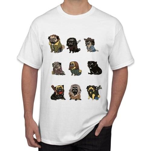 TEEHUB Hot Sales Hipster The Walking Pug Print Men T-Shirt Fashion Punk Design Tops Short Sleeve O-Neck Tee