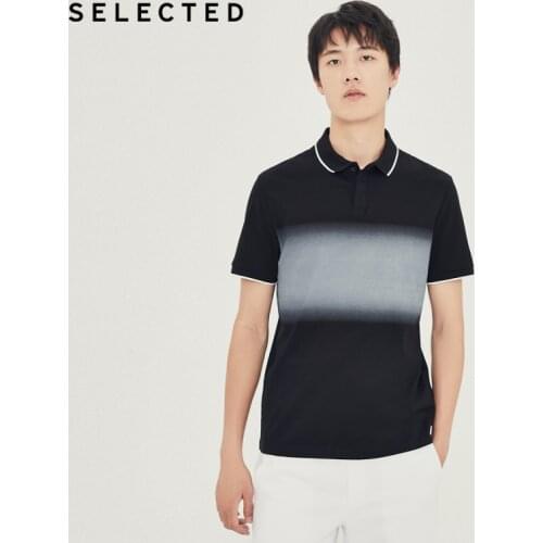 SELECTED Mens Casual Cotton Gradient Poloshirt Summer Lapel T-shirt S|420206531