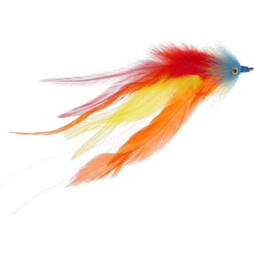 7" HOOK / TUBE Trout Salmon Steelhead Fly Fishing Streamer Flies Saltwater, Artificial Feather Insects Flies Lure