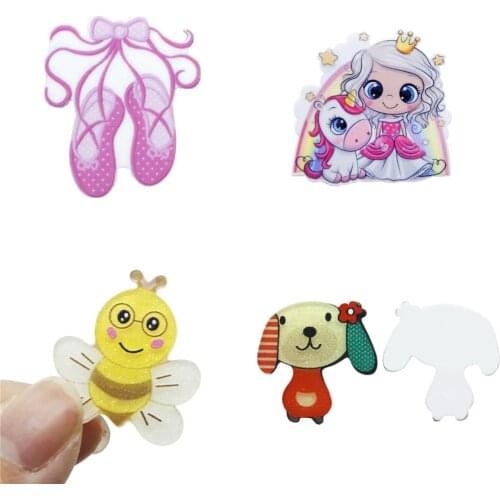 Cartoon Character Puppy Dreamcatcher Glitter Acrylic Flatback Planar Resins DIY Sew Bows Phone Case Jewelry Accessory,5Yc19097