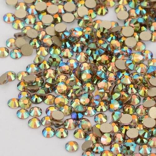 Ghost Light Effects Crystal Gold Back FlatBack Glass Rhinestone Non-HotFix Nail Art Crystal Decorations Flat Back Rhinestones