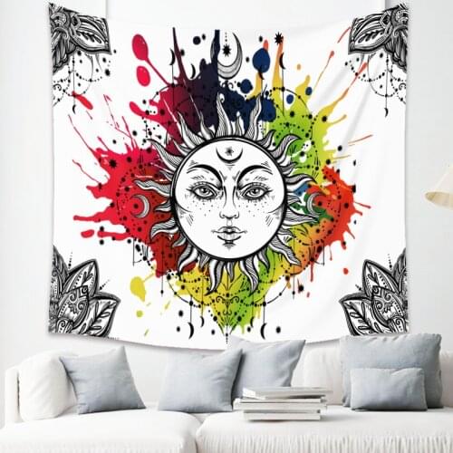 Psychedelic Tapestry Wall Hanging Bohemian Tapestries Polyester Mat Home Bedroom Art Carpet Boho Wall Hanging Tapestry Tapiz