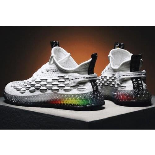 Colorful Soles Sports Sneakers Men Running Shoes Man Sport Shoes Tennis Mens Gym Shoes Fitness Summer White Walking Gym A-372