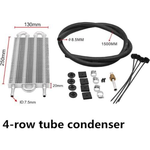 4/6/8 Row Universal Car Transmission Oil Cooler Aluminum Remote Condenser Kit Auto-manual Radiator Converter