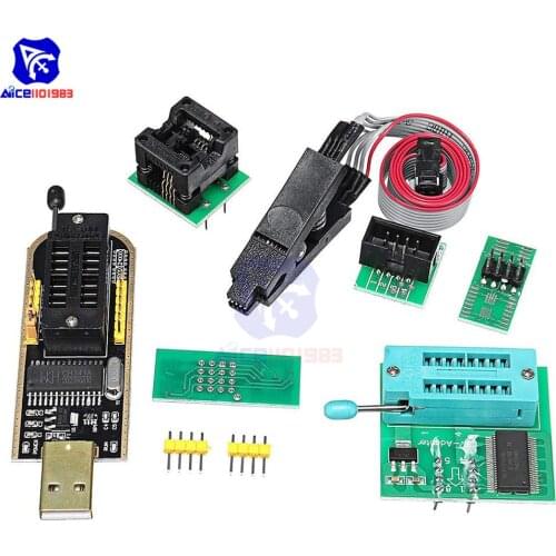 Diymore CH341A USB Programmer SOP8 to DIP8 Adapter SOIC8/SOP8 Test Clip 1.8V Adapter for EEPROM 93CXX/25CXX/24CXX EEPROM Flash
